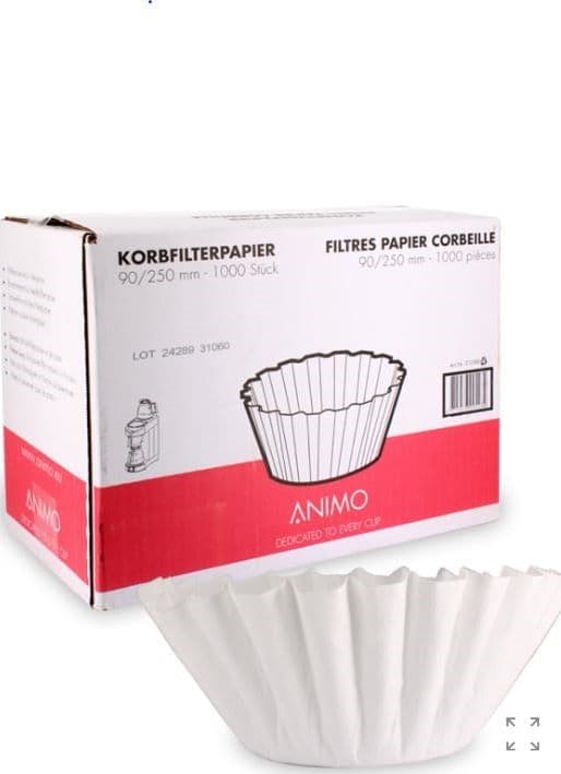Macchina caffe' Filtro carta a cesto Ø90/250mm - Animo 01088 PZ 1000 in prodotto EuroStore07 - Alatri, commercioVirtuoso.it