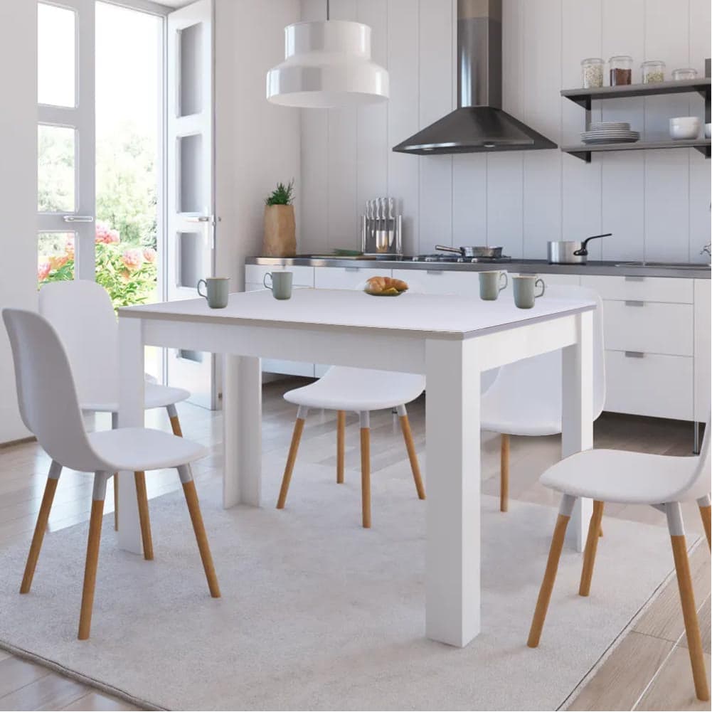 Tavolo per Sala da Pranzo Fisso 120x80 H74cm Bianco e Top 18mm Moderno in Tavoli da sala da pranzo Danyx - Casoria, commercioVirtuoso.it