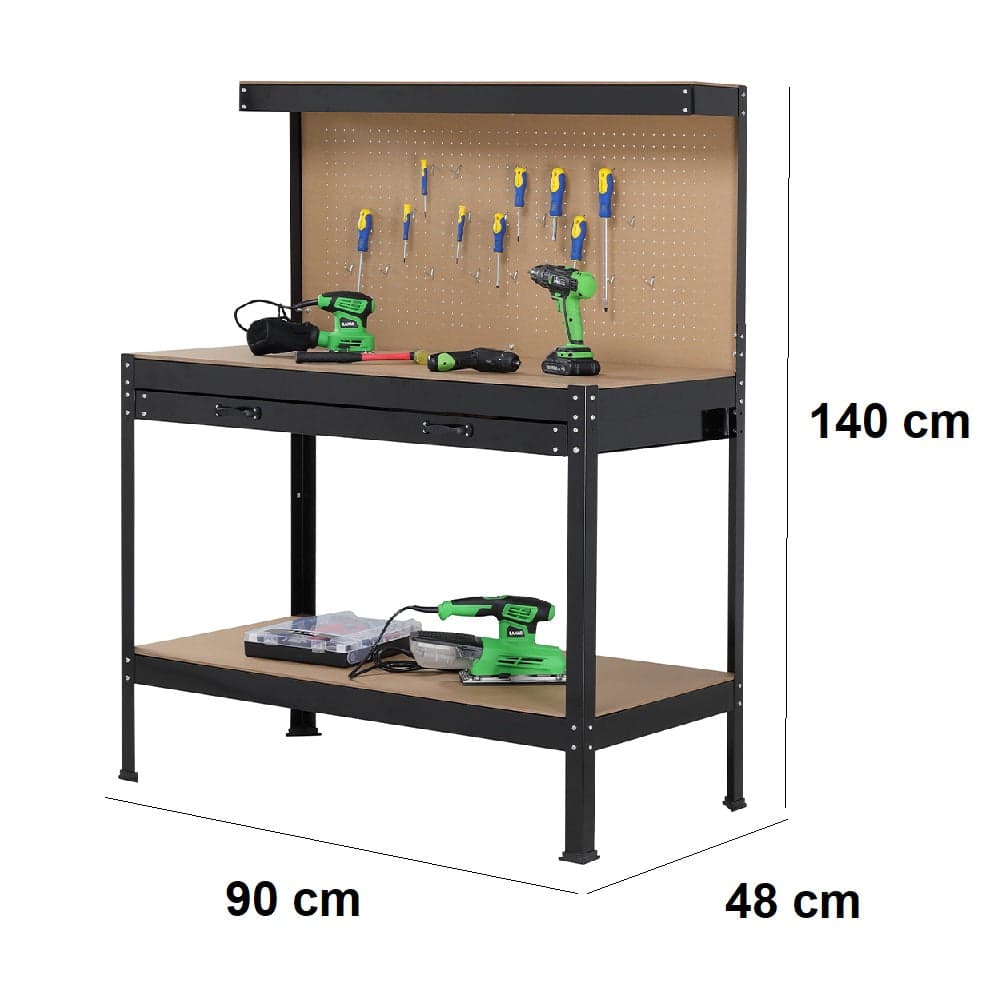 Banco Lavoro Officina Porta Utensili con Cassetto Metallo Verniciato 90x48 H 140cm in Armadi per utensili Danyx - Casoria, commercioVirtuoso.it