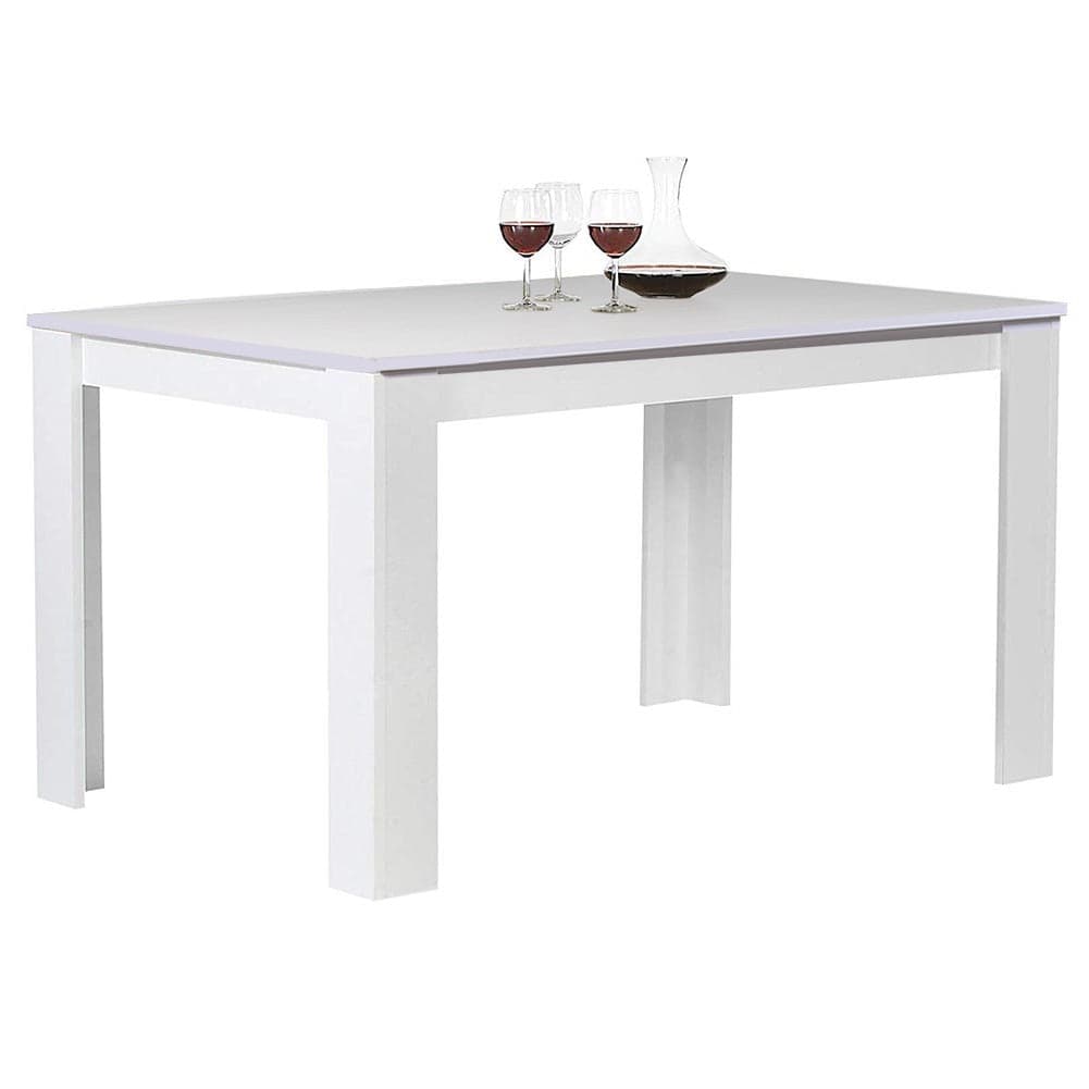 Tavolo per Sala da Pranzo Fisso 120x80 H74cm Bianco e Top 18mm Moderno