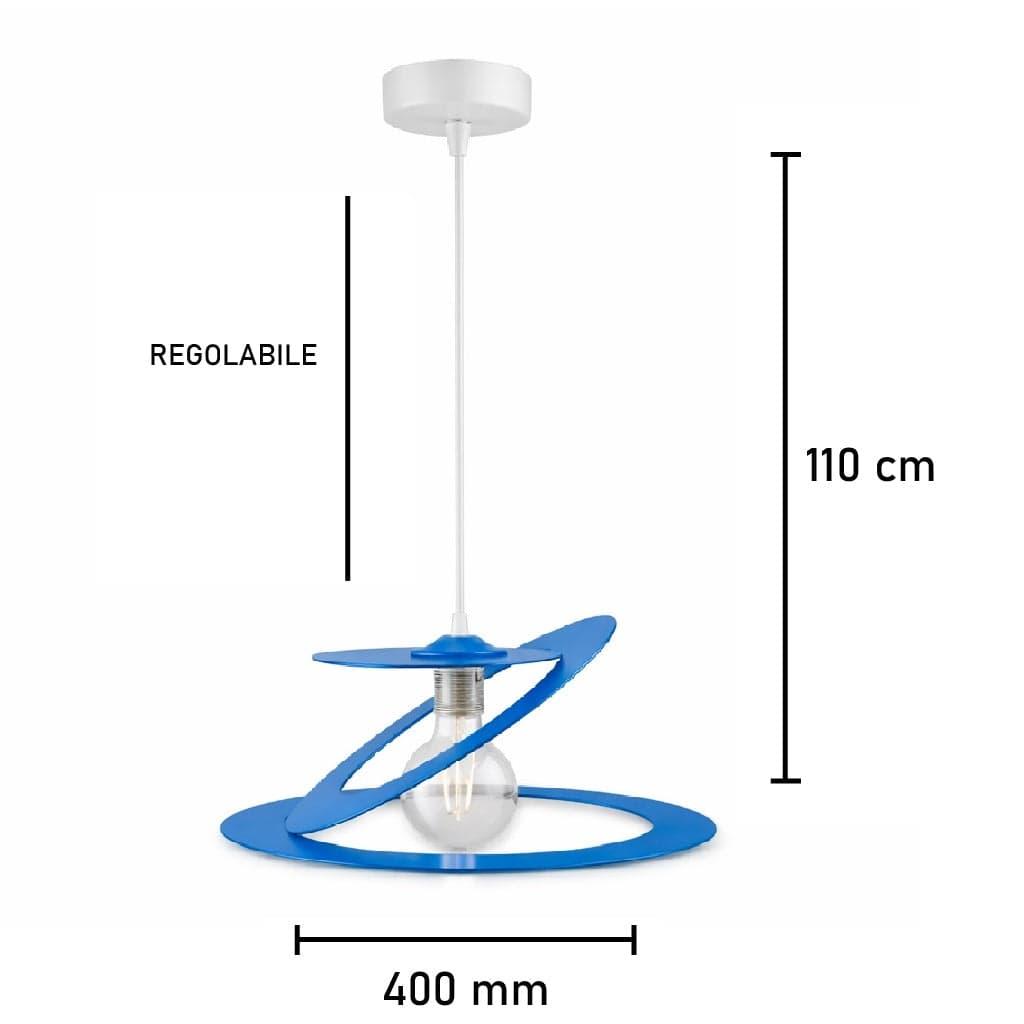 Lampadario Sospensione Metallo Taglio Laser 40 cm 1 luce  E27 Azzurro in Lampade a sospensione Danyx - Casoria, commercioVirtuoso.it