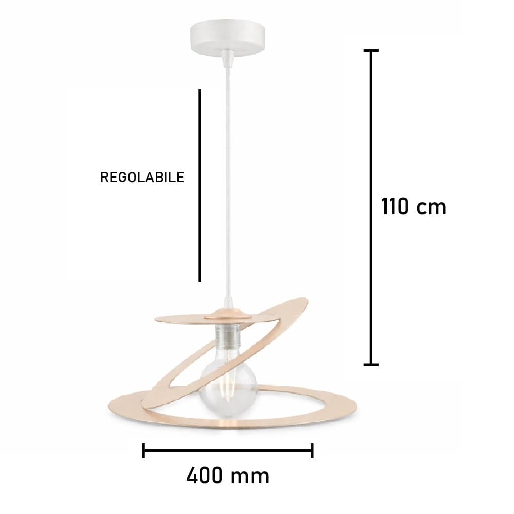 Lampadario Sospensione Metallo Taglio Laser 40 cm 1 luce  E27 Beige in Lampade a sospensione Danyx - Casoria, commercioVirtuoso.it