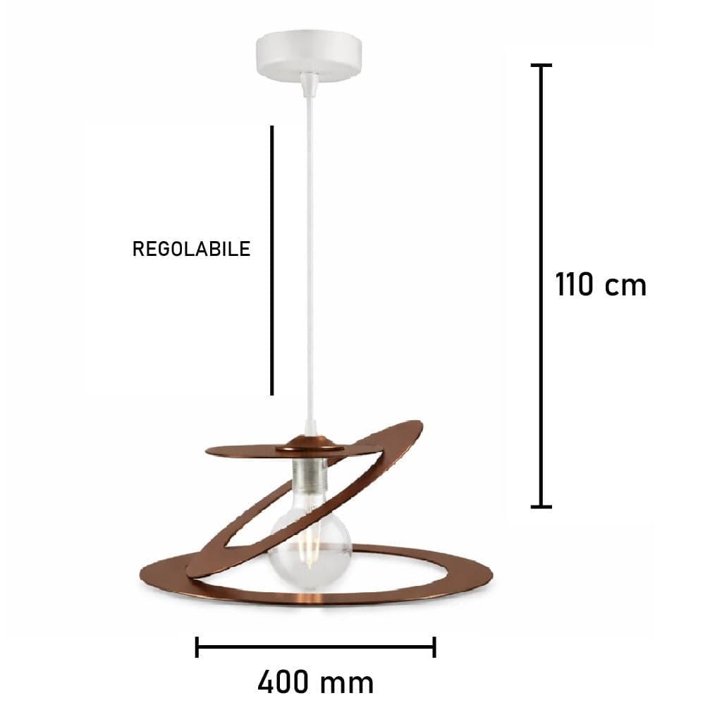 Lampadario Sospensione Metallo Taglio Laser 40 cm 1 luce  E27 Marrone Bruciato in Lampade a sospensione Danyx - Casoria, commercioVirtuoso.it