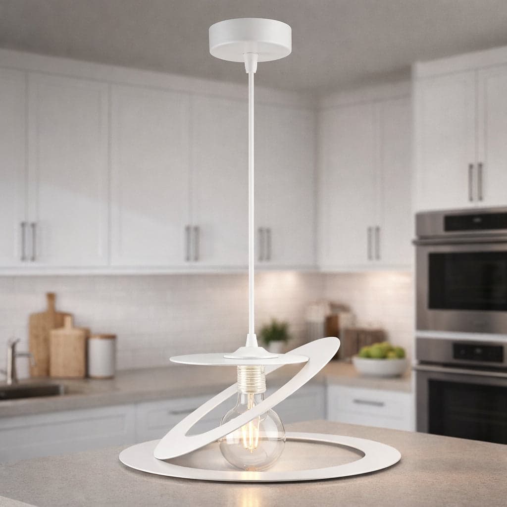 Lampadario Sospensione Metallo Taglio Laser 40 cm 1 luce  E27 Bianco in Lampade a sospensione Danyx - Casoria, commercioVirtuoso.it