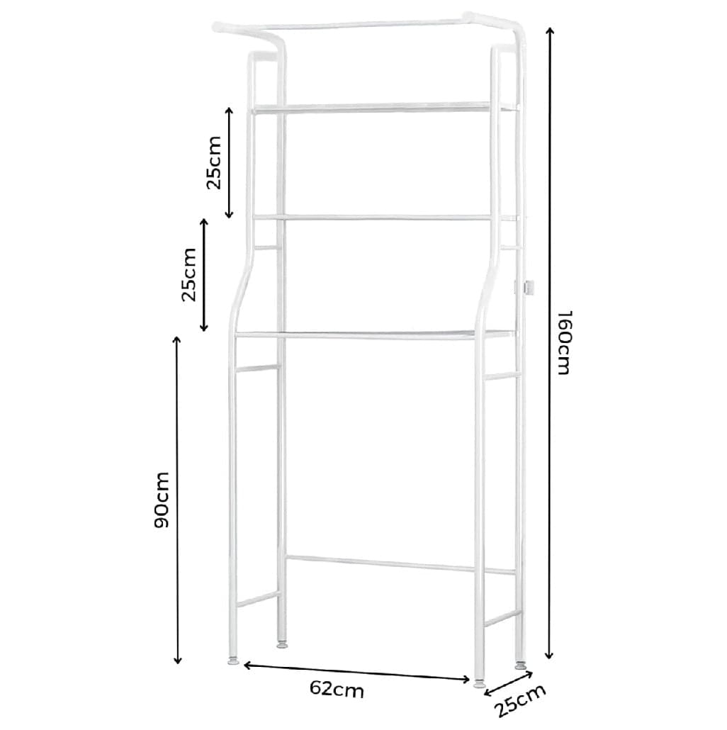 Mobile Scaffale Sopra Lavatrice Salvaspazio Metallo 3 Ripiani con Porta Asciugamani in Mensole Danyx - Casoria, commercioVirtuoso.it