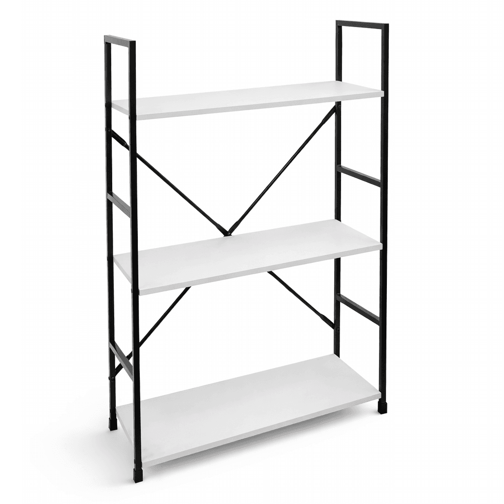 Mobile Scaffale Industrial 3 Ripiani Metallo Nero Legno Mdf Bianco 59x24 H80cm in Librerie Danyx - Casoria, commercioVirtuoso.it