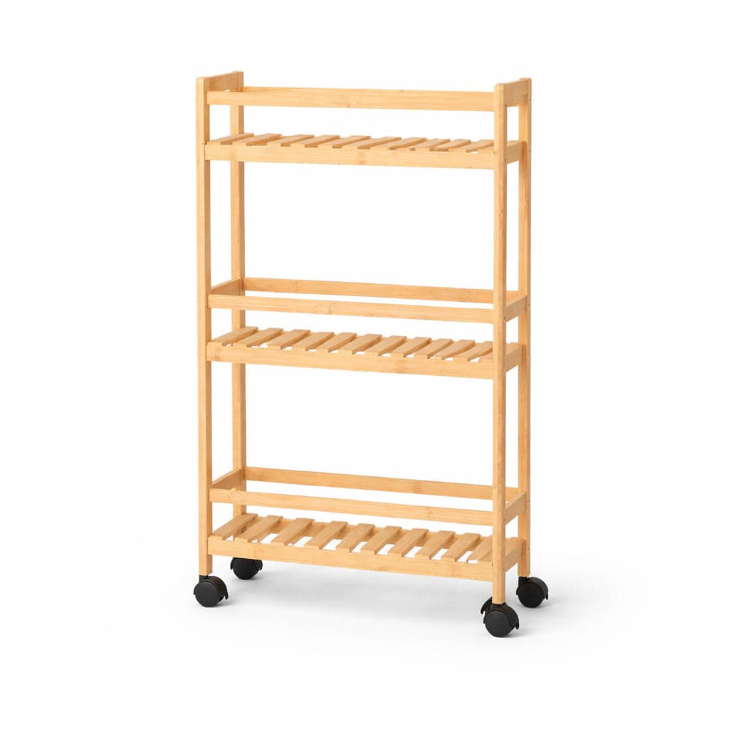 Carrello in Legno Bambù Slim 3 Ripiani con Ruote 45x22 h80 Cucina Bagno Ufficio in Carrelli porta oggetti Danyx - Casoria, commercioVirtuoso.it