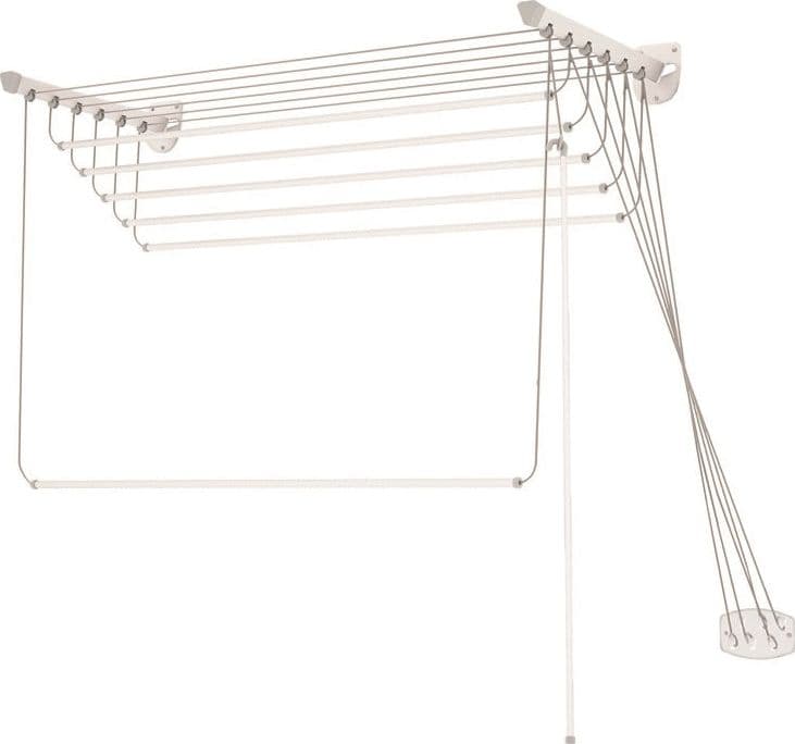 STENDIBIANCHERIA  STENDINO DA PARETE O  SOFFITTO CM cm.140x43x135h.  6 bacchette in prodotto EuroStore07 - Alatri, commercioVirtuoso.it