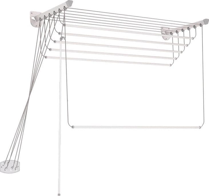 STENDIBIANCHERIA  STENDINO DA PARETE O  SOFFITTO CM cm.140x43x135h.  6 bacchette in prodotto EuroStore07 - Alatri, commercioVirtuoso.it