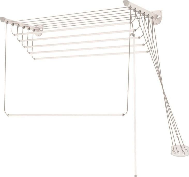 STENDIBIANCHERIA STENDINO DA PARETE O SOFFITTO CM cm.100x43x135h. 6 bacchette in prodotto EuroStore07 - Alatri, commercioVirtuoso.it