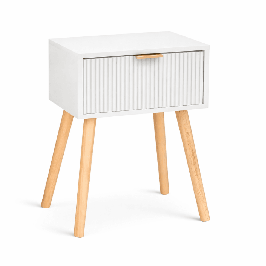 Tavolino Comodino Moderno in Legno 1 Cassetto 36x24 H52 cm Colore Bianco in Comodini Danyx - Casoria, commercioVirtuoso.it