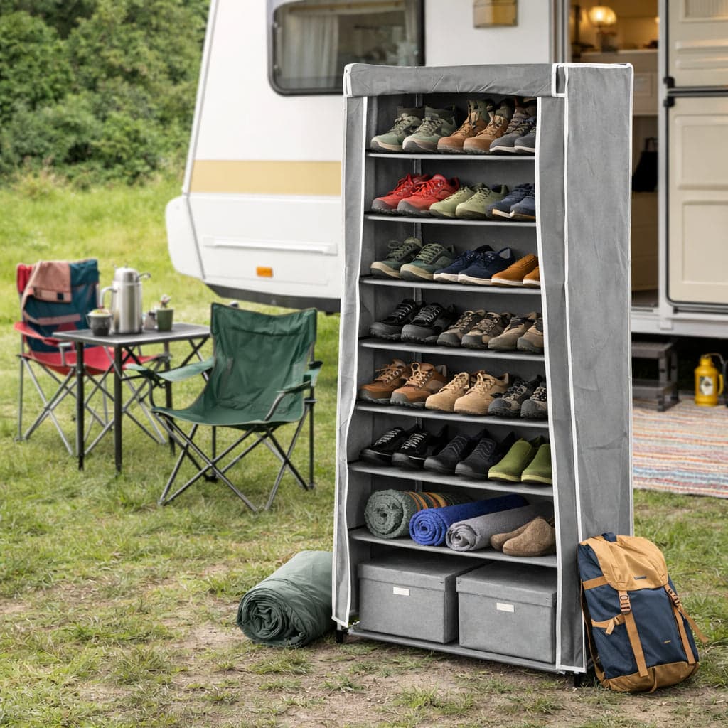 Armadio Scarpiera Salvaspazio 9 Ripiani TNT Struttura Metallo 58x32 h157 cm in Scaffali portascarpe Danyx - Casoria, commercioVirtuoso.it