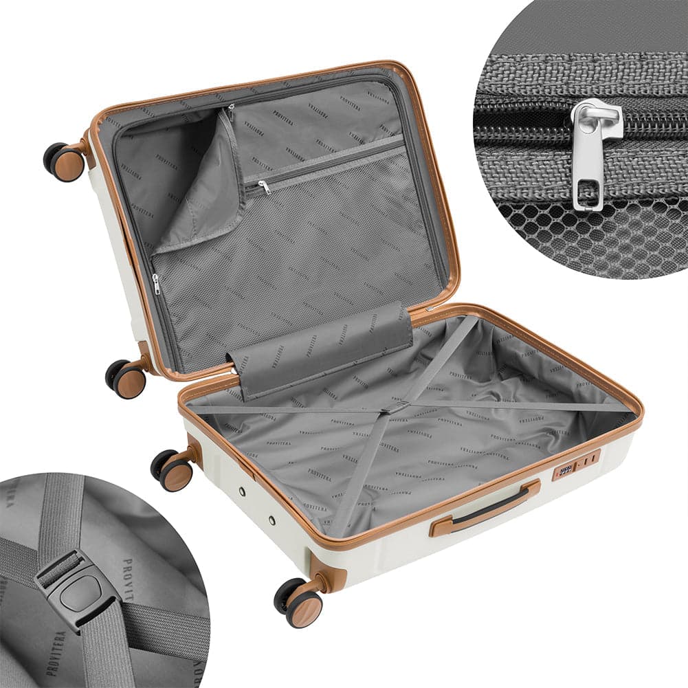 Set 3 Valigie Rigide ABS 90 59 38 Litri con Ruote Easy Roll e Lucchetto Bianco in Set di valigie Danyx - Casoria, commercioVirtuoso.it
