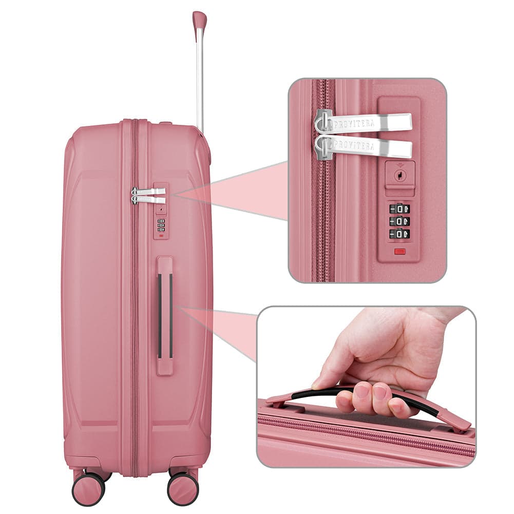 Set 3 Valigie Rigide ABS 90 59 38 Litri con Ruote Easy Roll e Lucchetto Rosa in Set di valigie Danyx - Casoria, commercioVirtuoso.it