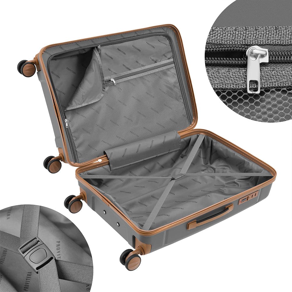Set 3 Valigie Rigide ABS 90 59 38 Litri con Ruote Easy Roll e Lucchetto Grigio in Set di valigie Danyx - Casoria, commercioVirtuoso.it