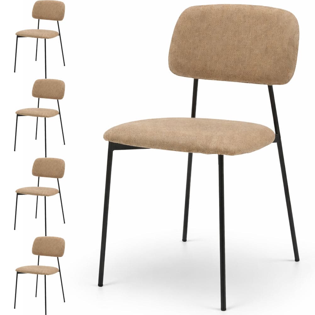 Set 4 Sedie in Tessuto con Struttura in Metallo e seduta Ergonomica Tortora in Sedie Danyx - Casoria, commercioVirtuoso.it