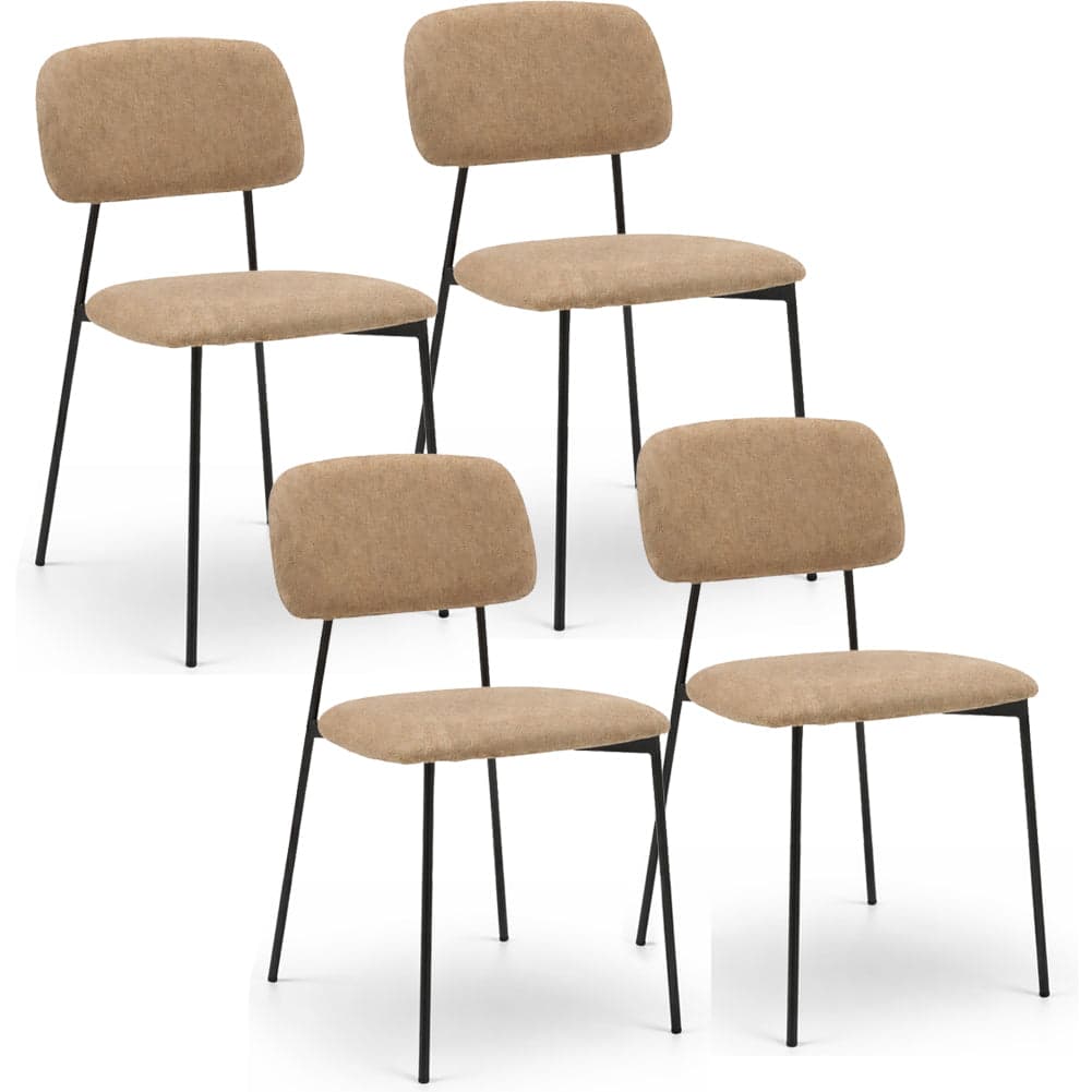 Set 4 Sedie in Tessuto con Struttura in Metallo e seduta Ergonomica Tortora in Sedie Danyx - Casoria, commercioVirtuoso.it