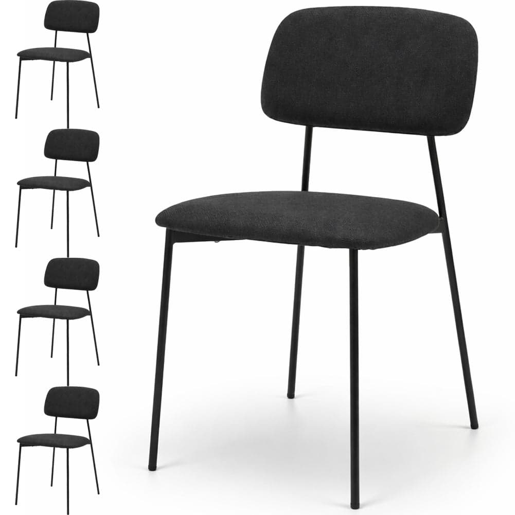 Set 4 Sedie in Tessuto con Struttura in Metallo e seduta Ergonomica Nero in Sedie Danyx - Casoria, commercioVirtuoso.it