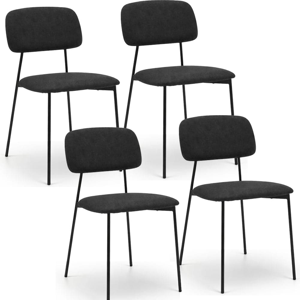 Set 4 Sedie in Tessuto con Struttura in Metallo e seduta Ergonomica Nero in Sedie Danyx - Casoria, commercioVirtuoso.it