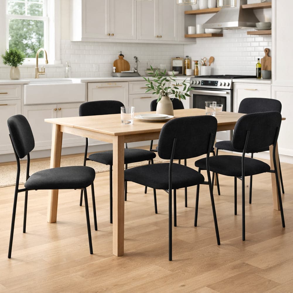 Set 4 Sedie in Tessuto con Struttura in Metallo e seduta Ergonomica Nero in Sedie Danyx - Casoria, commercioVirtuoso.it