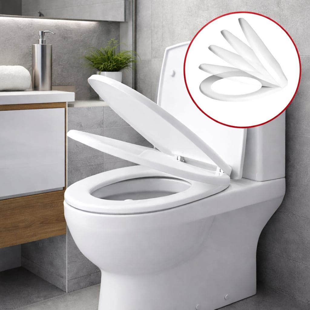 Copri Water Universale Soft Close Sedile WC in PP Bianco Chiusura Rallentata in Sedili WC Danyx - Casoria, commercioVirtuoso.it