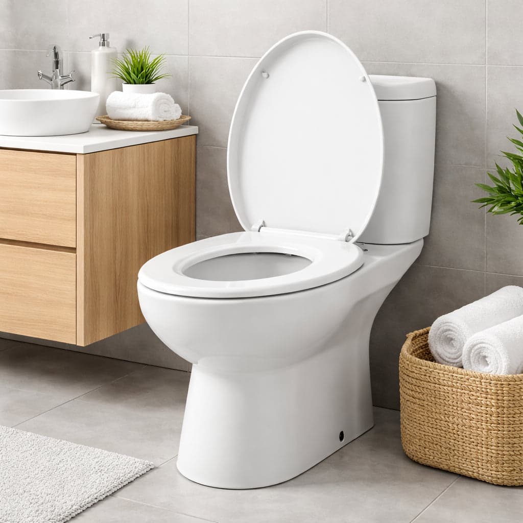 Copri Water Universale Sedile WC in PP Bianco 1200gr Cerniere Regolabili forma D in Sedili WC Danyx - Casoria, commercioVirtuoso.it