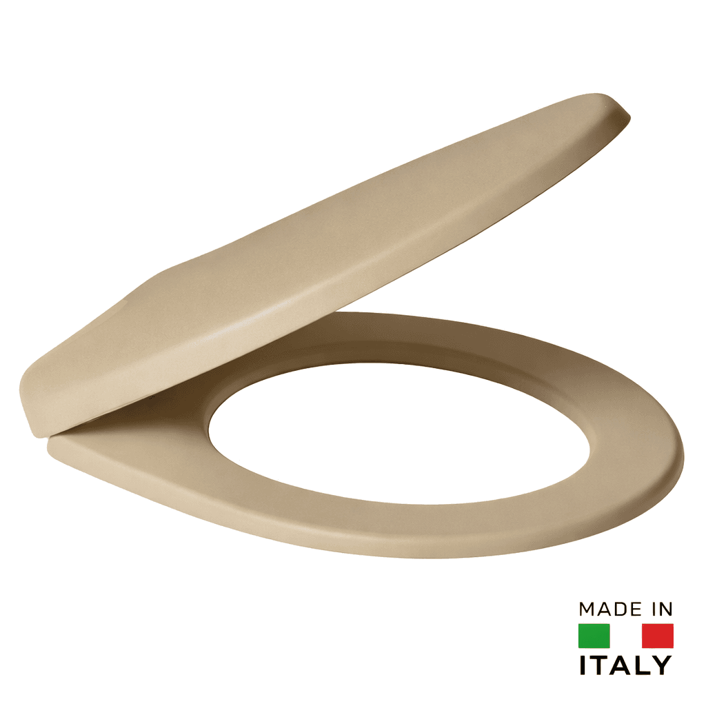 Copri Water Universale Sedile WC in PP Beige 1200gr Cerniere Regolabili forma D