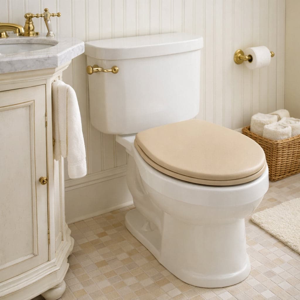 Copri Water Universale Sedile WC in PP Beige 1200gr Cerniere Regolabili forma D in Sedili WC Danyx - Casoria, commercioVirtuoso.it