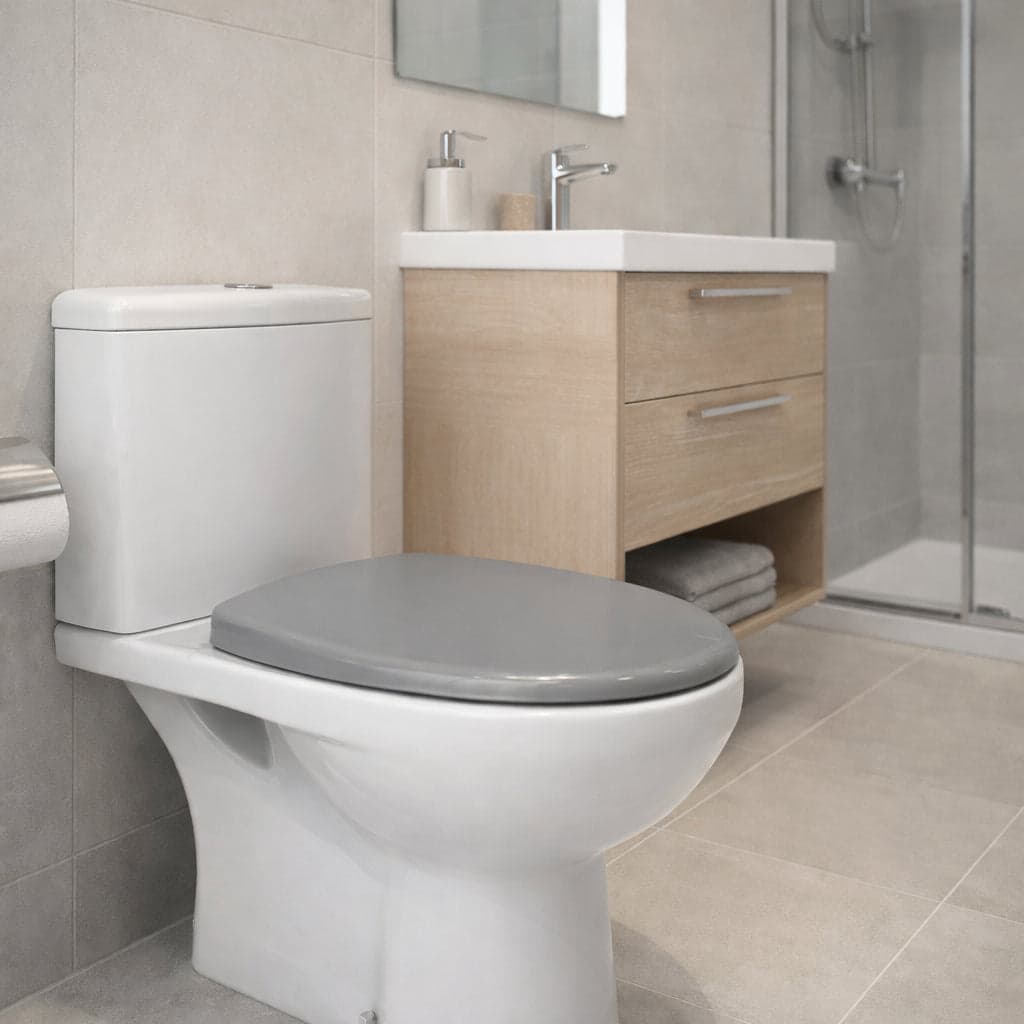 Copri Water Universale Sedile WC in PP Grigio 1200gr Cerniere Regolabili forma D in Sedili WC Danyx - Casoria, commercioVirtuoso.it