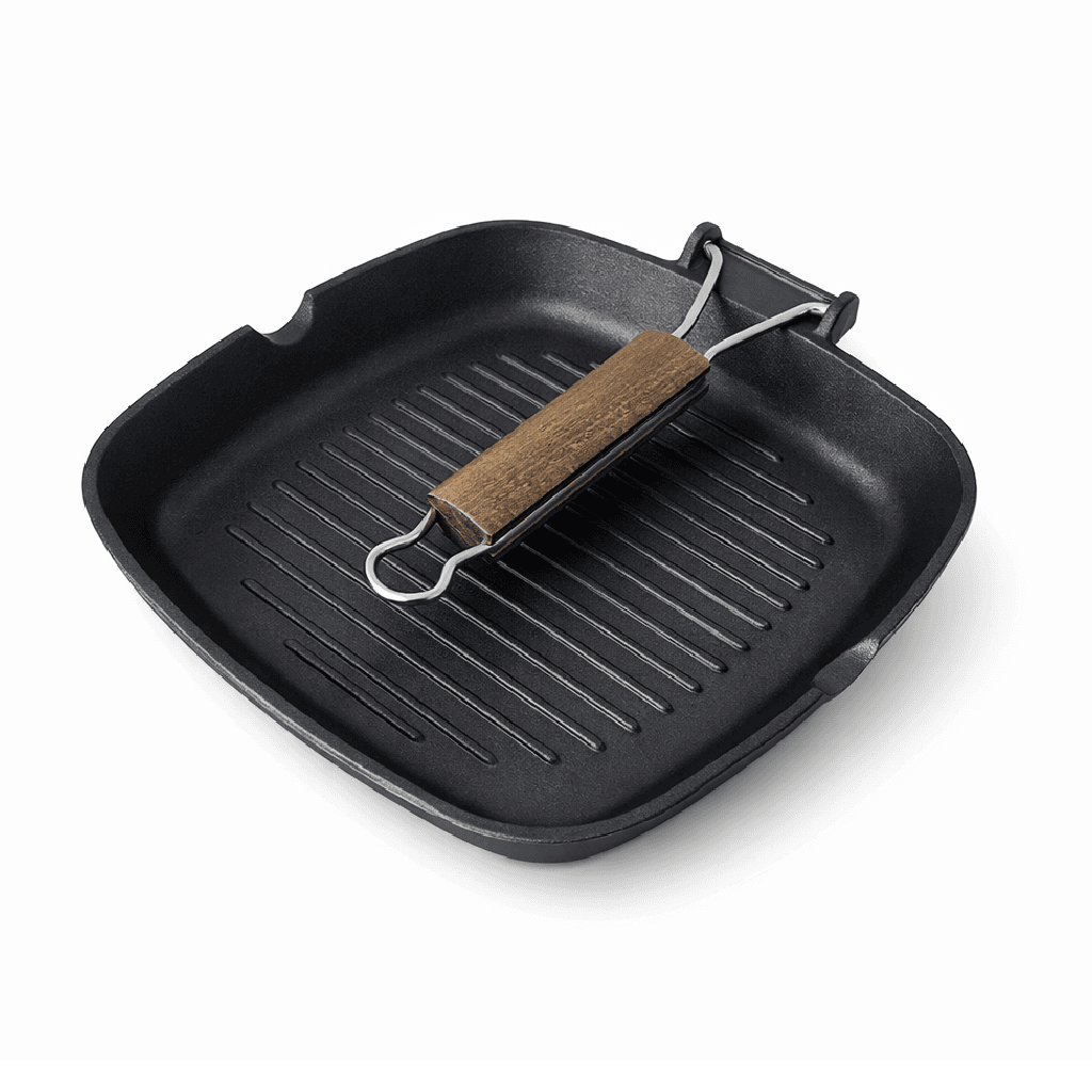 Bistecchiera 26x26 cm Antiaderente 3 Strati Manico Pieghevole Salvaspazio Made in Italy in Padelle grill Danyx - Casoria, commercioVirtuoso.it