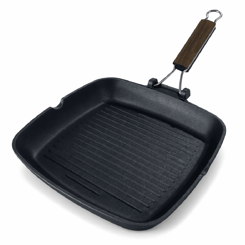 Bistecchiera 28x28 cm Antiaderente 3 Strati Manico Pieghevole Salvaspazio Made in Italy in Padelle grill Danyx - Casoria, commercioVirtuoso.it