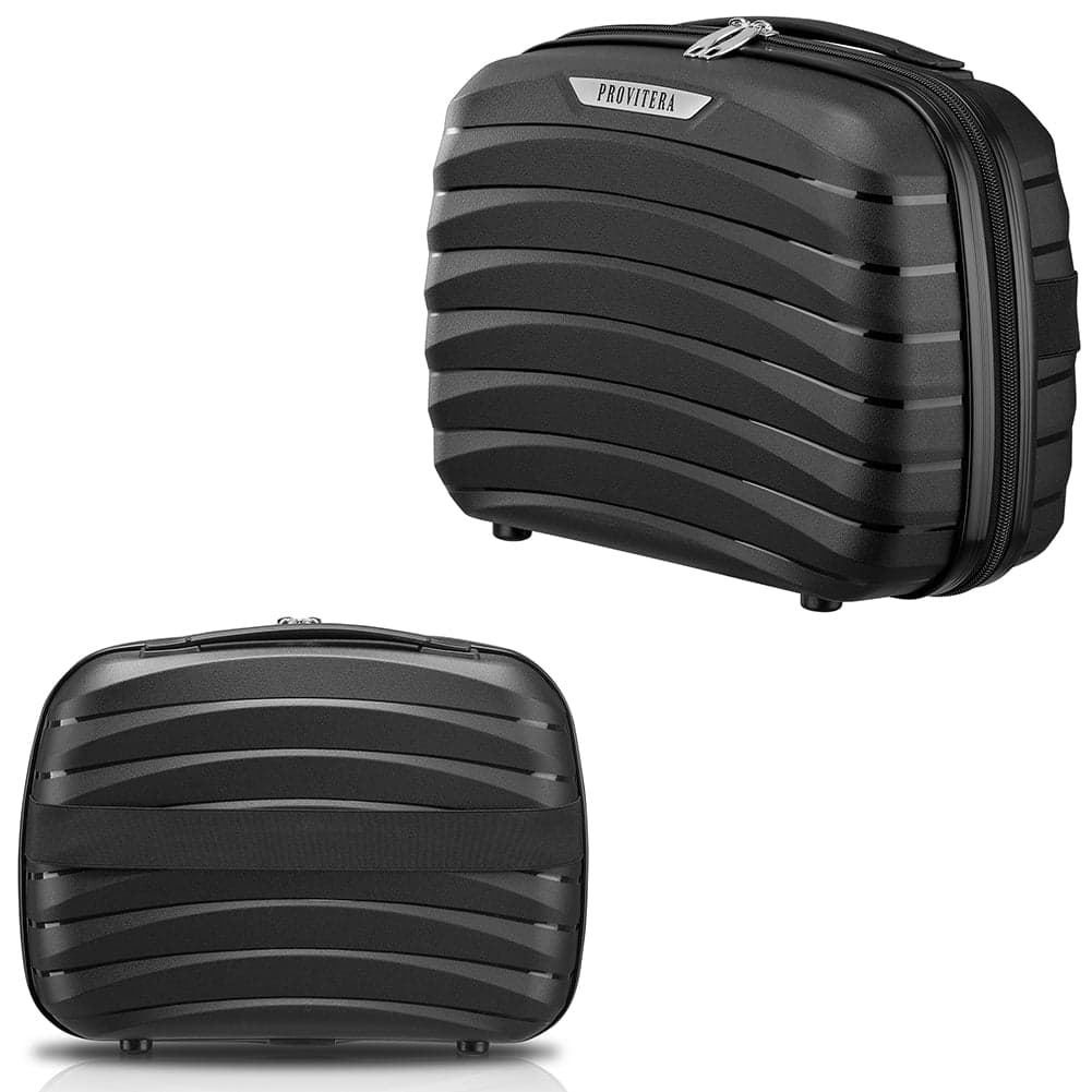 Set 4 Valigie Rigide Abs e PP con Beauty Case, Trolley 4 Ruote, Lucchetto Nero in Set di valigie Danyx - Casoria, commercioVirtuoso.it