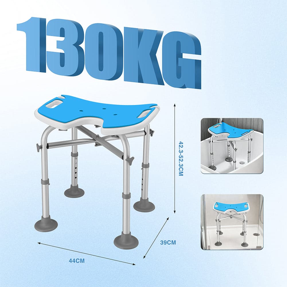 Sgabello da Doccia per Anziani Regolabile con Piedini Antiscivolo Portata 130 kg in Sgabelli per doccia e bagno Danyx - Casoria, commercioVirtuoso.it