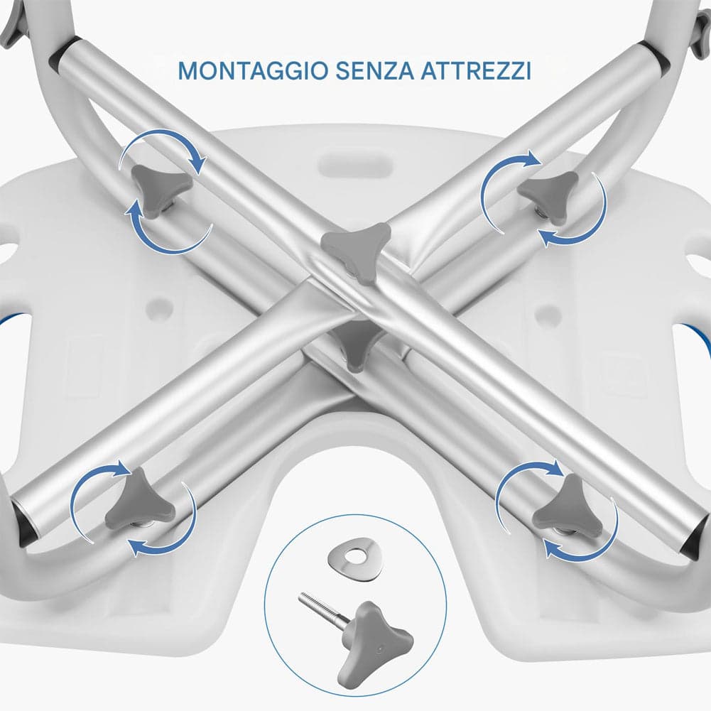 Sgabello da Doccia per Anziani Regolabile con Piedini Antiscivolo Portata 130 kg in Sgabelli per doccia e bagno Danyx - Casoria, commercioVirtuoso.it