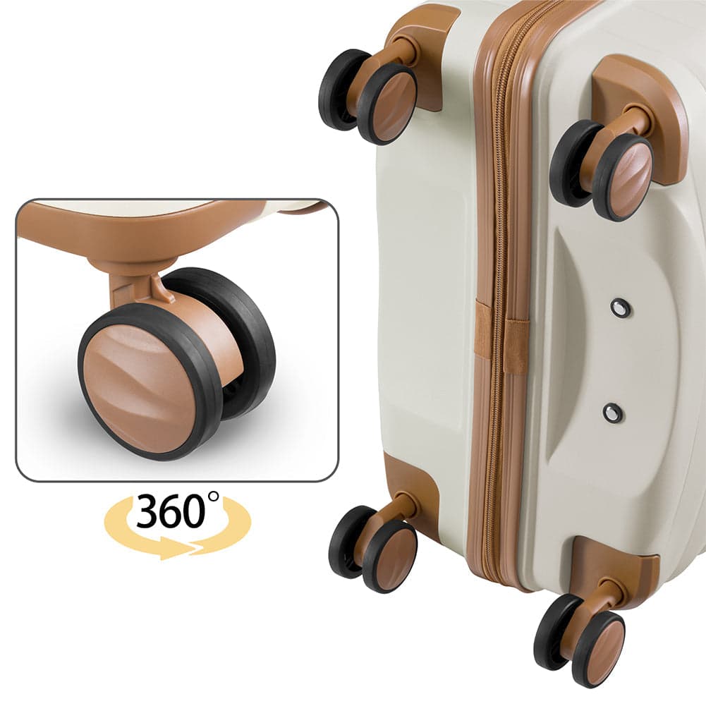 Set 4 Valigie Rigide Abs e PP con Beauty Case, Trolley 4 Ruote, Lucchetto Bianco in Set di valigie Danyx - Casoria, commercioVirtuoso.it