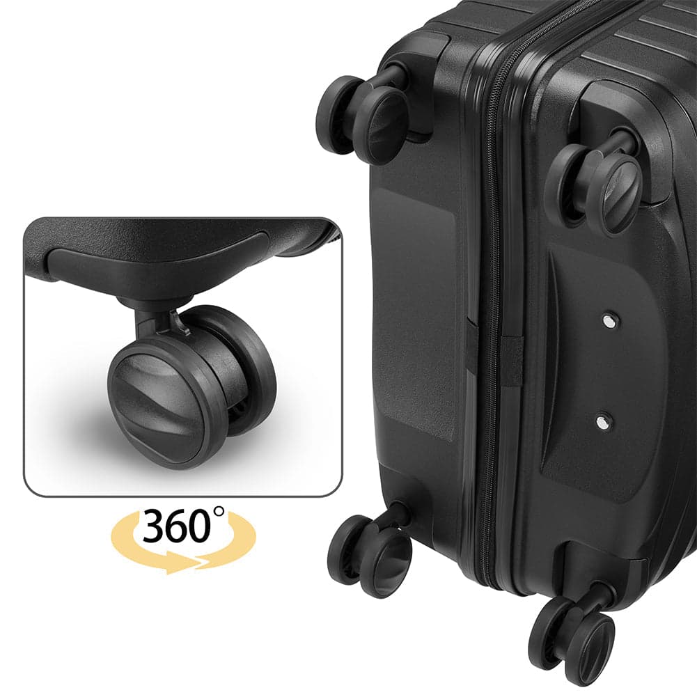 Set 4 Valigie Rigide Abs e PP con Beauty Case, Trolley 4 Ruote, Lucchetto Nero in Set di valigie Danyx - Casoria, commercioVirtuoso.it