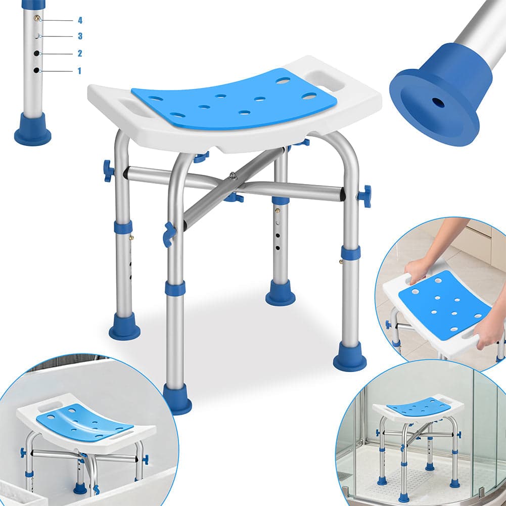 Sgabello Doccia Alluminio Antiscivolo Regolabile per Anziani e Disabili 150 kg in Sgabelli per doccia e bagno Danyx - Casoria, commercioVirtuoso.it