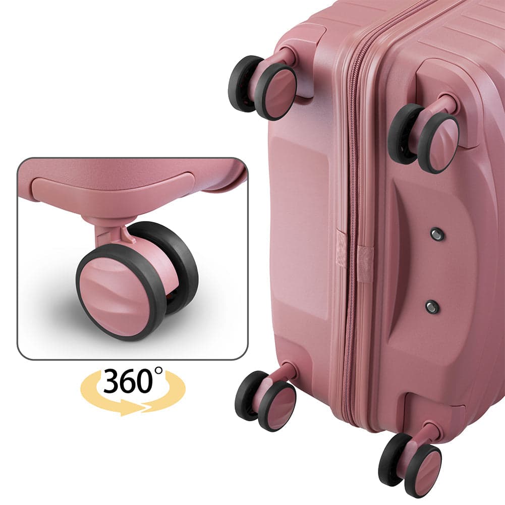 Set 4 Valigie Rigide Abs e PP con Beauty Case, Trolley 4 Ruote, Lucchetto Rosa in Set di valigie Danyx - Casoria, commercioVirtuoso.it