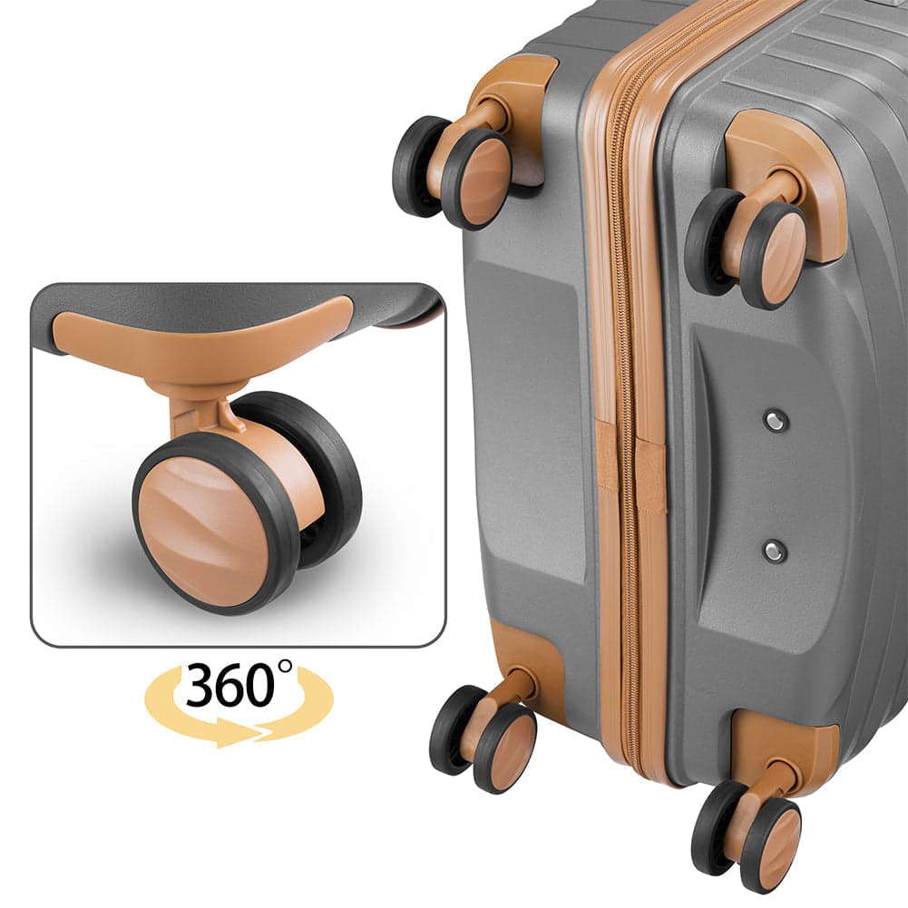 Set 4 Valigie Rigide Abs e PP con Beauty Case, Trolley 4 Ruote, Lucchetto Grigio in Set di valigie Danyx - Casoria, commercioVirtuoso.it