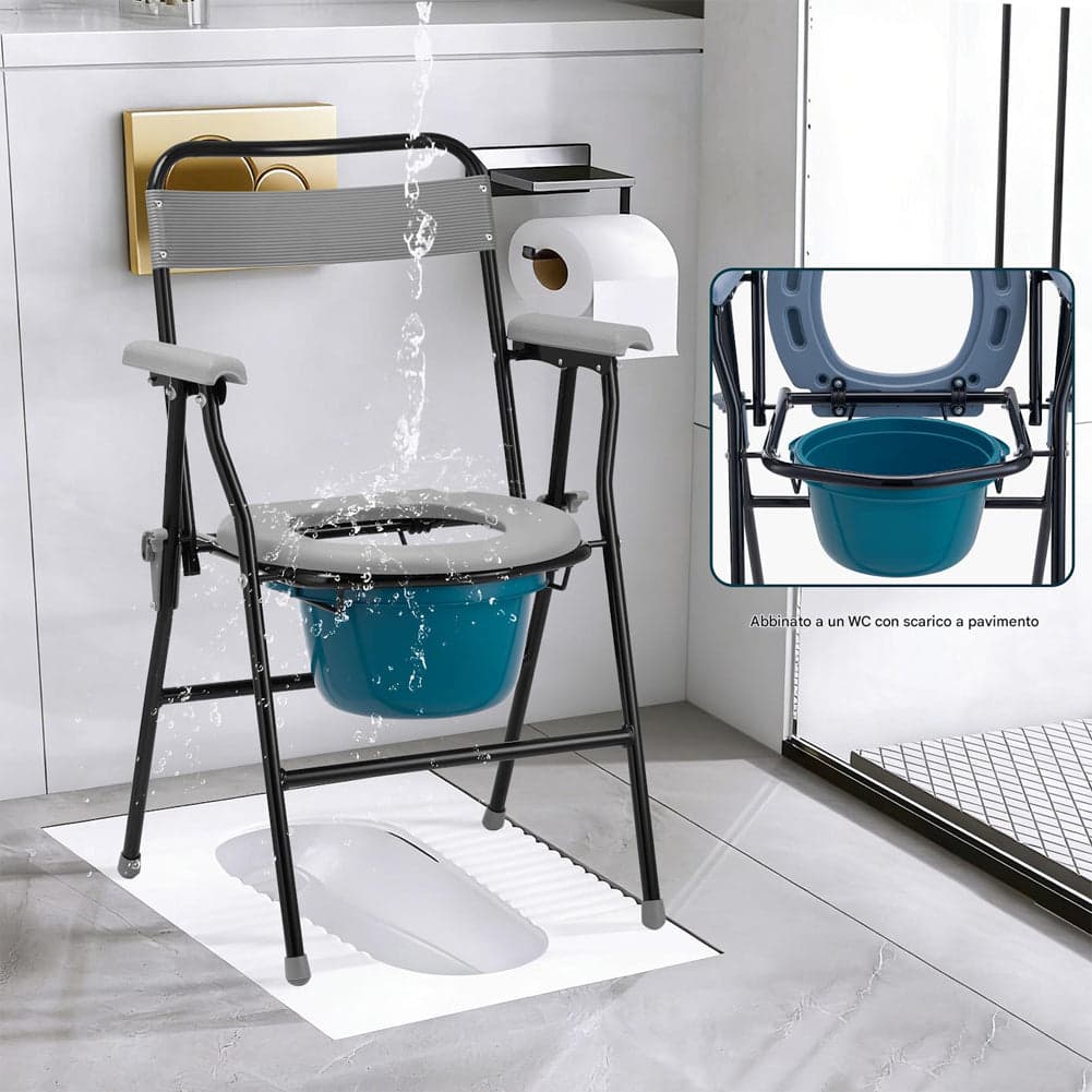 Sedia WC Pieghevole con Vaso Removibile per Anziani e Disabili 136 kg in  Danyx - Casoria, commercioVirtuoso.it