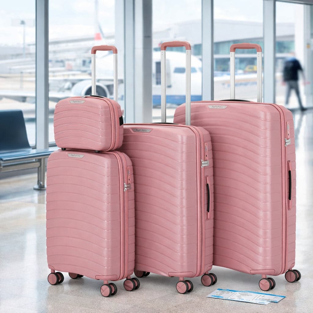 Set 4 Valigie Rigide Abs e PP con Beauty Case, Trolley 4 Ruote, Lucchetto Rosa in Set di valigie Danyx - Casoria, commercioVirtuoso.it