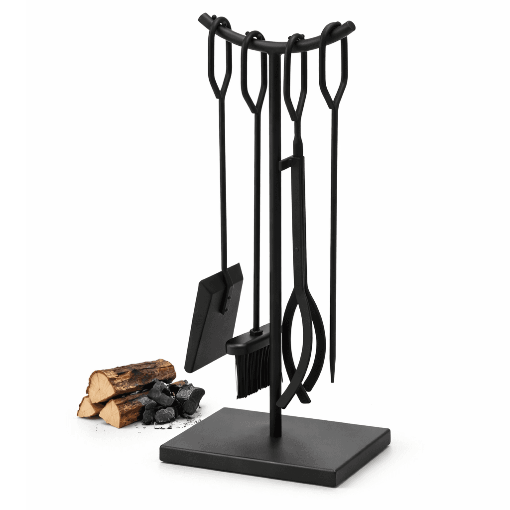 Kit 4 Pezzi Accessori Camino in Ferro Battuto Nero Classico Supporto Stand in Ferro in Attrezzi da caminetto Danyx - Casoria, commercioVirtuoso.it