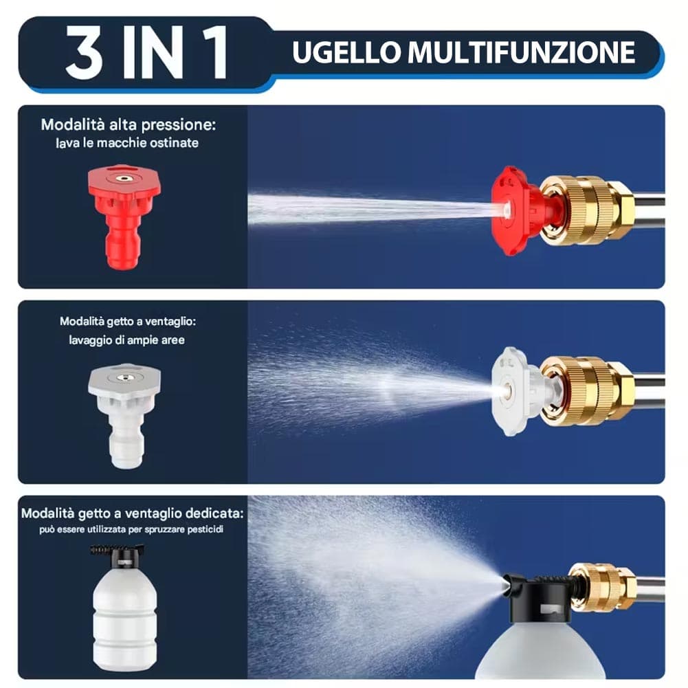 Pistola Idropulitrice a Batteria 48V Portatile Doppia Batteria Ugelli e Accessori in Idropulitrici Danyx - Casoria, commercioVirtuoso.it