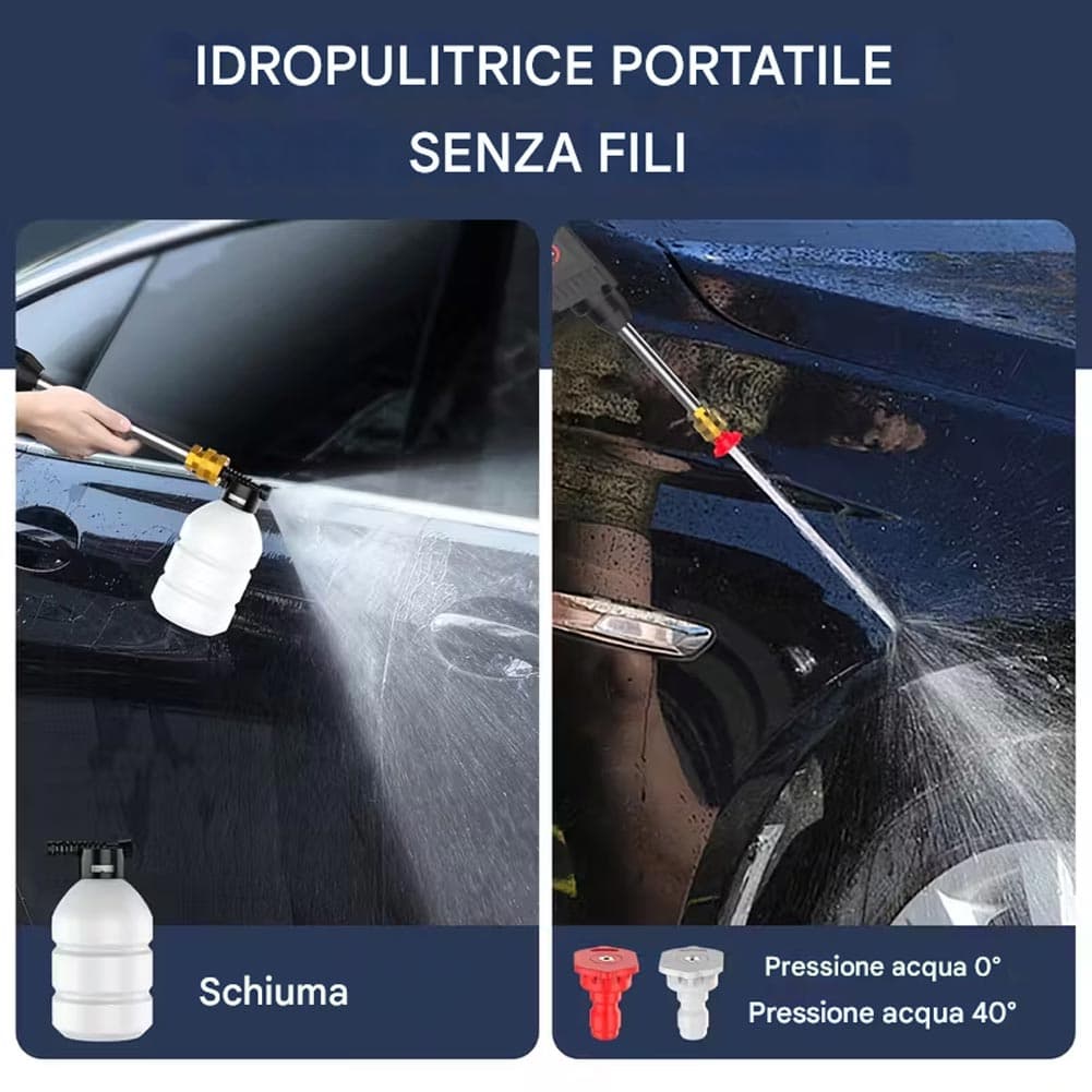 Pistola Idropulitrice a Batteria 48V Portatile Doppia Batteria Ugelli e Accessori in Idropulitrici Danyx - Casoria, commercioVirtuoso.it