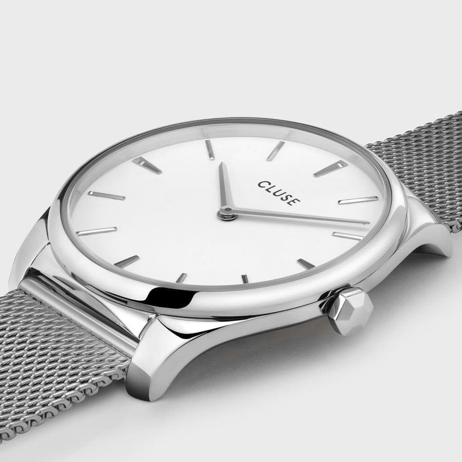 Cluse - Orologio Féroce Mesh White, Silver Colour in Orologi da polso Alba Gioielli - Casoria, commercioVirtuoso.it