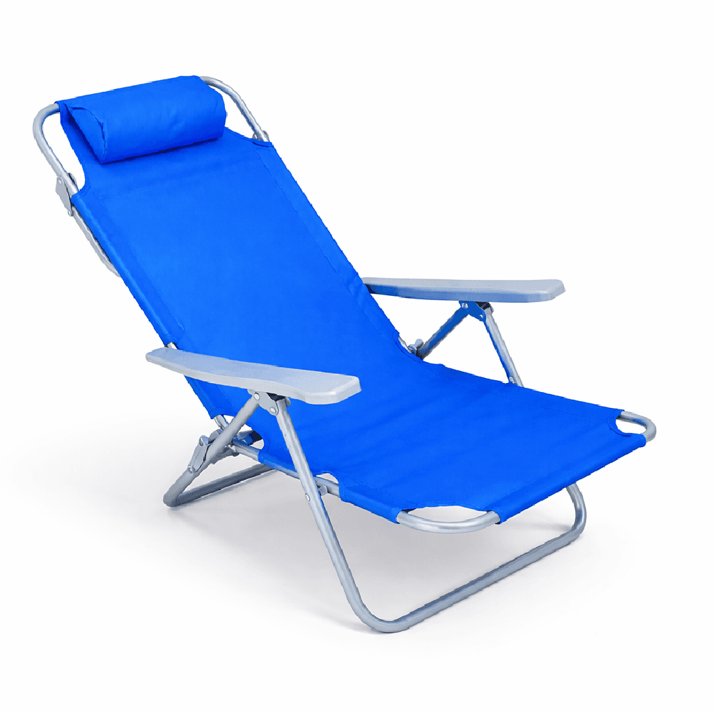 Sedia Spiaggina Prendisole Pieghevole Reclinabile 5 Posizioni Blu Mare Spaggia in Lettini Danyx - Casoria, commercioVirtuoso.it
