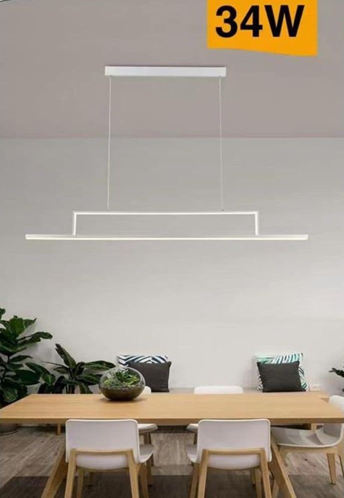 LAMPADARIO LED 34W A SOSPENSIONE LINEARE ORIZZONTALE LUCE 3000K 6500K 4000K B66-B in Lampade a sospensione Trade Shop italia - Napoli, commercioVirtuoso.it