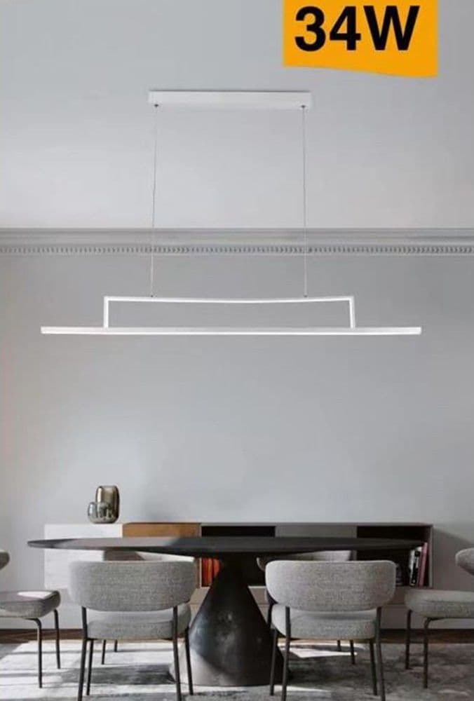 LAMPADARIO LED 34W A SOSPENSIONE LINEARE ORIZZONTALE LUCE 3000K 6500K 4000K B66-B in Lampade a sospensione Trade Shop italia - Napoli, commercioVirtuoso.it