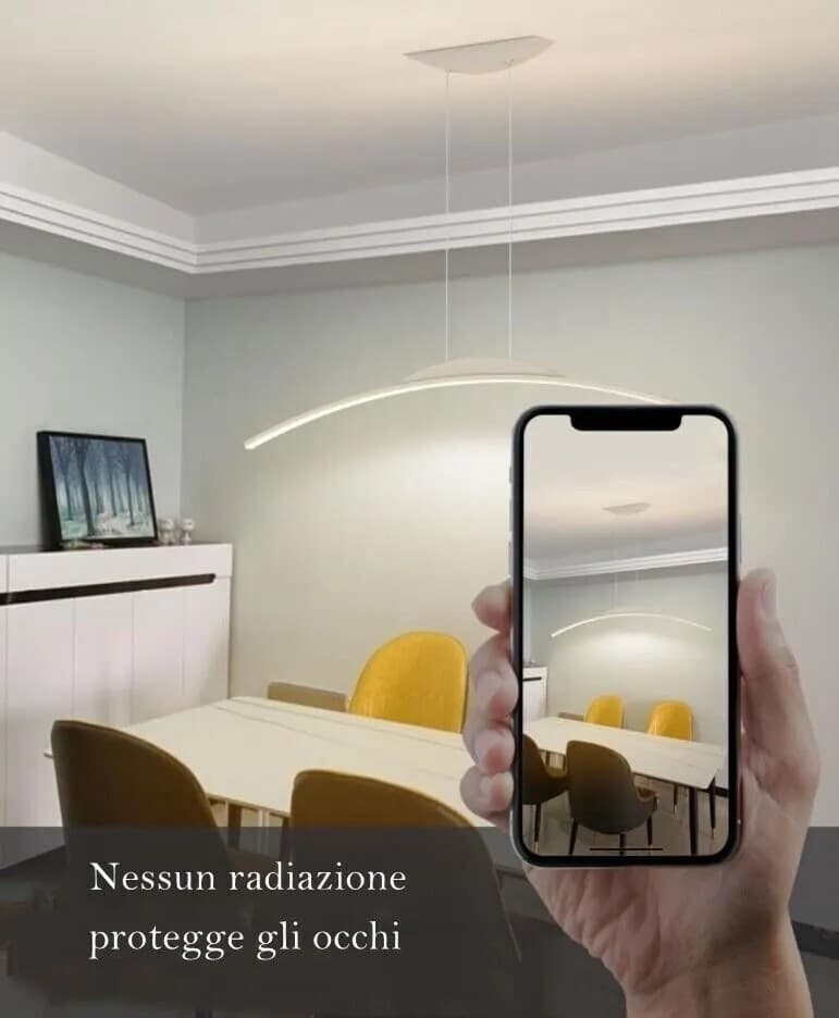 LAMPADARIO DA SOFFITTO A SOSPENSIONE LED 16W CURVATO LUCE 3000K 6500K 4000K B68-B in Lampade a sospensione Trade Shop italia - Napoli, commercioVirtuoso.it