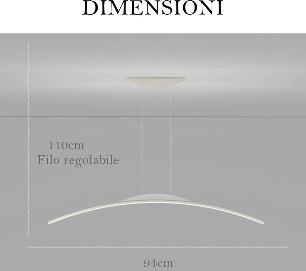 LAMPADARIO DA SOFFITTO A SOSPENSIONE LED 16W CURVATO LUCE 3000K 6500K 4000K B68-B in Lampade a sospensione Trade Shop italia - Napoli, commercioVirtuoso.it